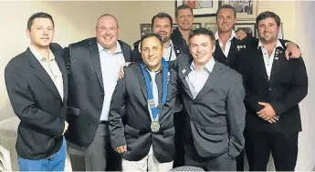  ??  ?? KNIGHTS IN JACKETS: The Port Alfred Round Table 177 held its AGM at its clubhouse last Thursday evening where the 2017 committee members were appointed. From left are, back row, Julius Horack, Adriaan Potgieter, Frikkie Coetzee, Pierre Coetzer, Johan...