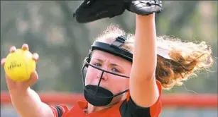  ?? Haley Nelson/Post-Gazette ?? West Allegheny senior pitcher Ashley Seamon has a 2.41 ERA for the defending WPIAL Class 5A champions, but the Indians (19-1) win with offense — they have a team batting average of .439. Thomas Jefferson (13-5) is hoping to keep the Indians from...