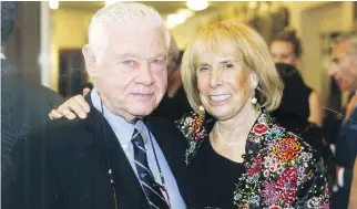  ?? COURTESY OF SORYL SHULMAN ROSENBERG ?? Gilbert (Gibby) Rosenberg with his wife of 56 years, Soryl Shulman Rosenberg. The co-founder of the Gibby’s steakhouse­s died Thursday at his Westmount home at the age of 86.