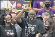  ?? AP PHOTO/JACQUELYN MARTIN, POOL ?? Philonise Floyd, brother of George Floyd, speaks at the March on Washington, Friday Aug. 28, at the Lincoln Memorial in Washington.