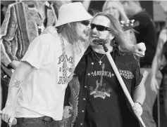  ??  ?? Singer Kid Rock (left) performs with Johnny Van Zant (right) and his band Lynyrd Skynyrd on ABC’s “Good Morning America” in New York, US on Aug 22, 2008.