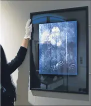  ??  ?? t the Scottish National Portrait Gallery in f Sir John Maitland and the X-ray of a portrait Scots which she found beneath the painting