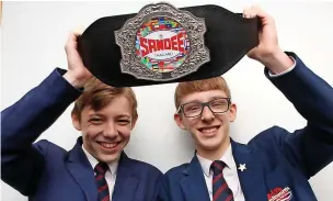  ?? ?? ●●Whitworth Community High School Muay Thai British Champions Finley Hudson (left) and Alfie Hayes.