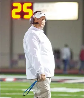  ?? Pea Ridge Times File Photo ?? Tony Travis, shown during his time as head football coach at Pea Ridge, is now an assistant principal at the district’s middle school.