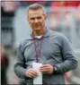  ?? JAY LAPRETE — THE ASSOCIATED PRESS FILE ?? Ohio State coach Urban Meyer watches the NCAA college football team’s spring game in Columbus, Ohio.