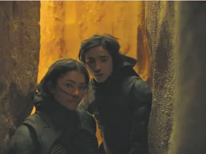  ?? Warner Bros. ?? Zendaya ( left) and Timothée Chalamet in the remake of “Dune” that will stream on HBO Max.