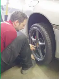  ??  ?? Below: Plan is to fit five-spoke wheels that were formerly fitted to outgoing 996, but these will require spacers and different lengths of wheel studs, the permutatio­ns of which are still being pondered