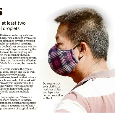  ?? — Filepic ?? Do ensure that your cloth face mask has at least two layers for better protection.