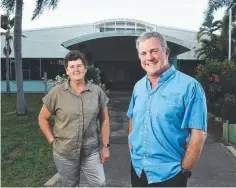  ?? Townsville RSL sub branch committee member Floss Foster OAM and Lieutenant General John Caligari AO ( ret). Picture: ZAK SIMMONDS ??