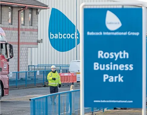  ??  ?? WARNING: Defence firm Babcock has a workforce of around 1,700 based in Rosyth. Picture by Steve Brown.