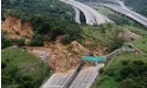 ?? ?? A 2010 landslide in Taiwan, where researcher­s gathered their data. Photograph: National Airborne Service Corps/AP