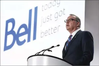  ?? JUSTIN TANG, THE CANADIAN PRESS ?? George Cope, president and CEO of BCE Inc., speaks in Ottawa on Wednesday.