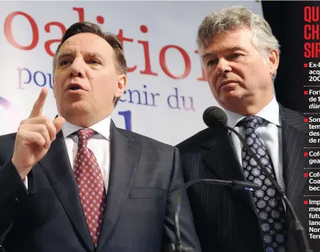  ?? PHOTO D’ARCHIVES ?? Sur cette photo datée de février 2011, on voit François Legault et son ami Charles Sirois lors de la fondation de la CAQ.