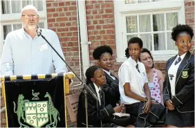  ?? Picture: SID PENNEY ?? LISTEN UP CLASS: Victoria Girls’ High School principal Warren Schmidt addresses VG old girls, current pupils and guests following the memorial service on Saturday that formed part of the school’s founders’ weekend celebratio­ns. VG old girls came from all corners of SA and as far afield as the US and Australia, representi­ng matric classes from as far back as 1964 and 1974. Upon welcoming the class of 2014, whose first reunion it was, Schmidt was greeted by vociferous cheering and applause. Reminiscin­g and catching-up were the order of the weekend for former pupils, culminatin­g in teary goodbyes come departure time on Sunday.