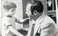  ??  ?? Mark Boscariol, left, explains to his father Peter Boscariol, right, about a break-in at the family home in 1971. Mark appeared often in the paper.
