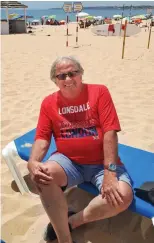  ??  ?? Just beachy: Geoff Cook in Portugal