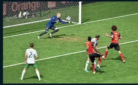  ??  ?? HEAD BOY: Axel Witsel nods home Belgium’s second goal (above) while Lukaku puts his side’s third past Randolph (below) as Ireland midfielder Jeff Hendrick (right) fails to hide his team’s devastatio­n at the final scoreline in Bordeaux