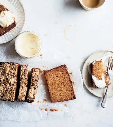  ??  ?? Honey almond drizzle cake from One: Pot, Pan, Planet by Anna Jones Issy Croker/PA