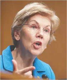  ?? WIN MCNAMEE/GETTY IMAGES ?? Sen. Elizabeth Warren, a Massachuse­tts Democrat, says the US$44-billion deal Elon Musk struck for Twitter is “dangerous for our democracy,” and could lead to unfettered hate speech.