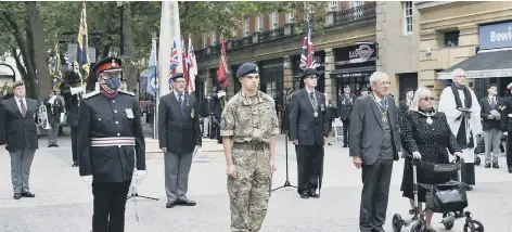  ??  ?? Sunday’s service at the war memorial