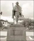  ?? AP ?? September 2016 photo of Gandhi’s statue in the University of Ghana