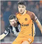  ??  ?? Scott Fraser and Cammy Smith tussle during Dundee United’s clash with St Mirren last month.