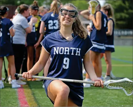  ?? BILL JOHNSON — BOSTON HERALD ?? Plymouth North girls lacrosse star Annika Pyy has tallied 117 goals this season and 279 for her career.