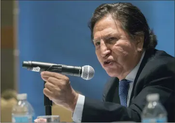  ?? MARY ALTAFFAR - THE ASSOCIATED PRESS FILE ?? The charges against ex-Peruvian President Alejandro Toledo stem from allegation­s that Toledo took $20 million in bribes from Odebrecht, a Brazilian constructi­on company that is at the center of Latin America’s biggest corruption scandal.