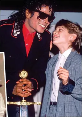  ??  ?? ALLEGATION­S: Jackson with James Safechuck in London in 1988, above, and with Wade Robson, left