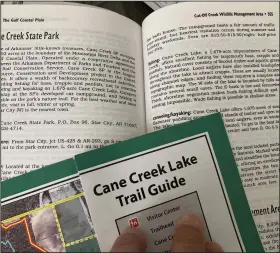  ?? (Arkansas Democrat-Gazette/Bryan Hendricks) ?? Cane Creek State Park offers rich opportunit­ies for fishing, hiking, and camping where the Mississipp­i River Delta meets the Western Gulf Coastal Plain.