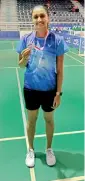  ??  ?? Ruhi Raju poses with her silver medal from the Santo Domingo Internatio­nal Series badminton at Santo Domingo, Dominican Republic.