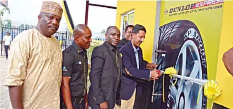  ??  ?? National President, Associatio­n of Licensed Private Security Practition­ers of Nigeria and Chairman, King David Security, Davidson Akihimien (left); General Manager, Autofit Maintenanc­e Center, Gbenga Emmanuel; Managing Director, Autofit Dunlop Express,...