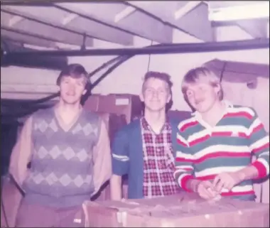  ??  ?? Loughborou­gh Towles Yarn cellar workmates from about 1984.