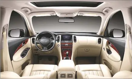  ??  ?? Inside the Infiniti QX50, Nissan’s premier brand continues to emphasize luxury, style and content.
