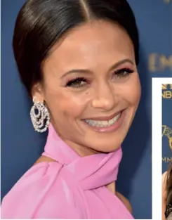  ??  ?? Right: Thandie Newton wears earrings by Harry Winston. Below: Michelle Dockery wears earrings by Harry Winston
Below: Mandy Moore wears earrings by Harry Winston