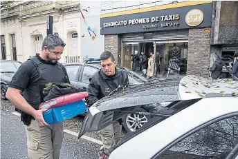  ?? Marcelo manera ?? El allanamien­to, ayer, en la sede gremial de los taxistas