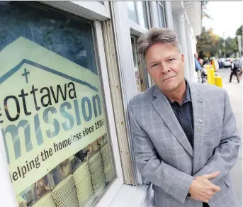  ?? JEAN LEVAC ?? Peter Tilley, executive director of The Ottawa Mission, is calling on all municipal candidates to commit to funding increases for shelters that reflect both the costs of providing services as well as increasing needs.