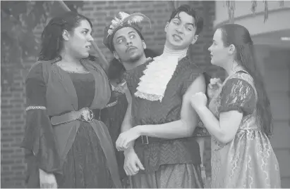  ?? NICOLE BATTISTONE/COURTESY ?? Isabelle Archer, from left, Eddie Cruz Jr., Nathan Podziewski and Kiera Sheehan in Capital Classics’ “As You Like It.”