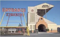  ??  ?? The grandstand is among the aging facilities at the Arizona State Fairground­s.