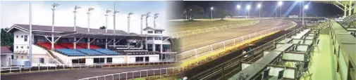  ??  ?? The Metro Turf Grandstand is equipped with various latest United Tote totalizato­rs and LED TV monitors (left photo) and provides clear view of the racetrack (right photo).