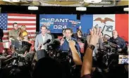  ?? Picture: MARCO BELLO/REUTERS ?? FIERCE CAMPAIGNIN­G: Republican presidenti­al candidate and Florida governor Ron DeSantis speaks at a campaign event ahead of the Iowa caucus vote in Ankeny, Iowa, on Sunday