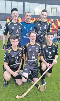  ??  ?? The south players who were involved in the Scotland squad. Back row: Daniel MacCuish, Cameron Sutherland (both Oban Camanachd) , Scott MacDonald (Kyles Athletic). Front row: Ross Montgomery (Inveraray), Ross MacMillan (Oban Celtic) and Calum Maclay...