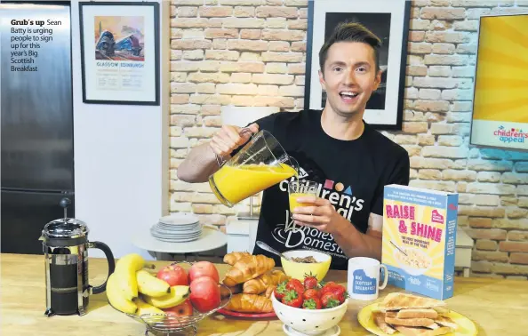  ??  ?? Grub’s up Sean Batty is urging people to sign up for this year’s Big Scottish Breakfast