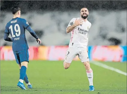  ?? FOTO: AP ?? Carvajal se lesionó ante el Chelsea y ha dicho adiós a lo que resta de temporada por una nueva dolencia muscular