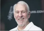  ?? THE ASSOCIATED PRESS FILE ?? Gregg Popovich was not serving as head coach for the Spurs Thursday. The team will rotate assistant coaches in that role for scrimmages.