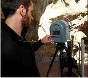  ?? (Photos JFO et DR) ?? Le laser permet de realiser (voir ci- contre) une topographi­e très précise de l’entrée de la grotte.