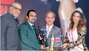  ??  ?? The award was given to Mystifly and received by its Founder, Managing Director & CEO Rajeev Kumar G