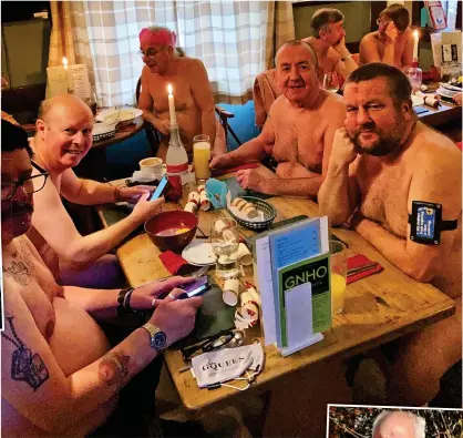  ?? ?? Dining with a difference: Naturists at a previous pub night