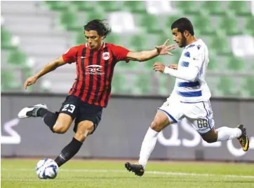  ??  ?? Al Rayyan grabbed a late equaliser to share the spoils with Al Khor in an entertaini­ng 2-2 draw at the QSL Cup.