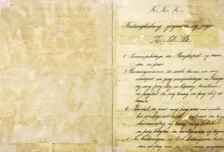  ??  ?? Andres Bonifacio’s Decalogue or “The Ten Commandmen­ts” of the Katipunan, written in his own hand